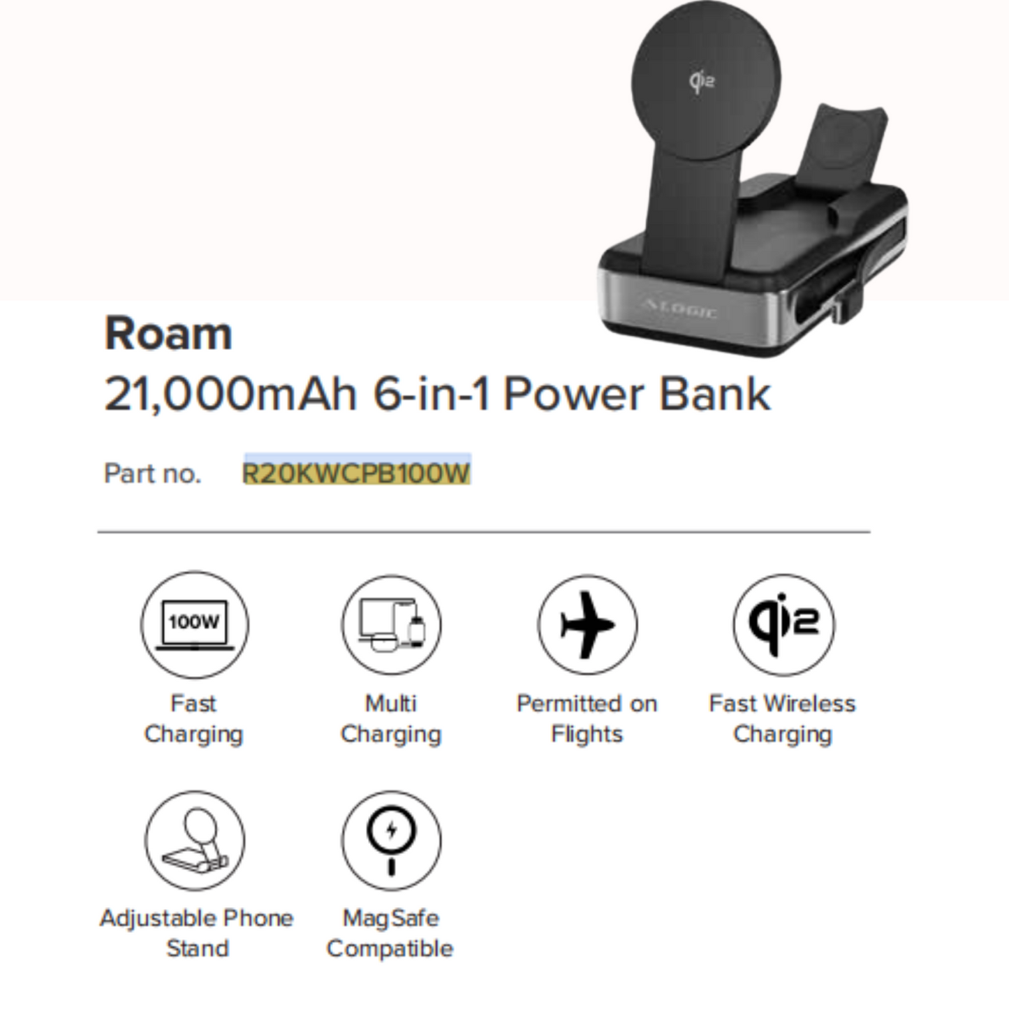 ALOGIC Roam 21,000mAH 6-in-1 Power Bank